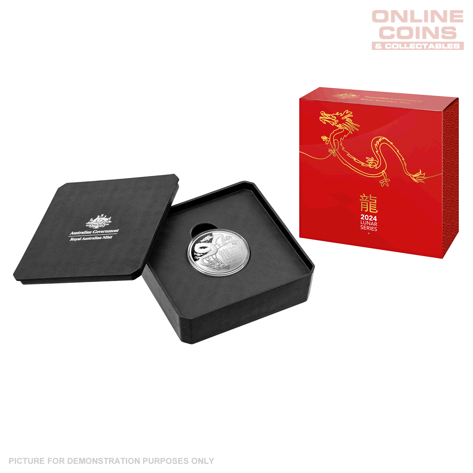 2024 RAM 1oz $5 Domed Fine Silver Proof Coin - Lunar Year Of The Dragon